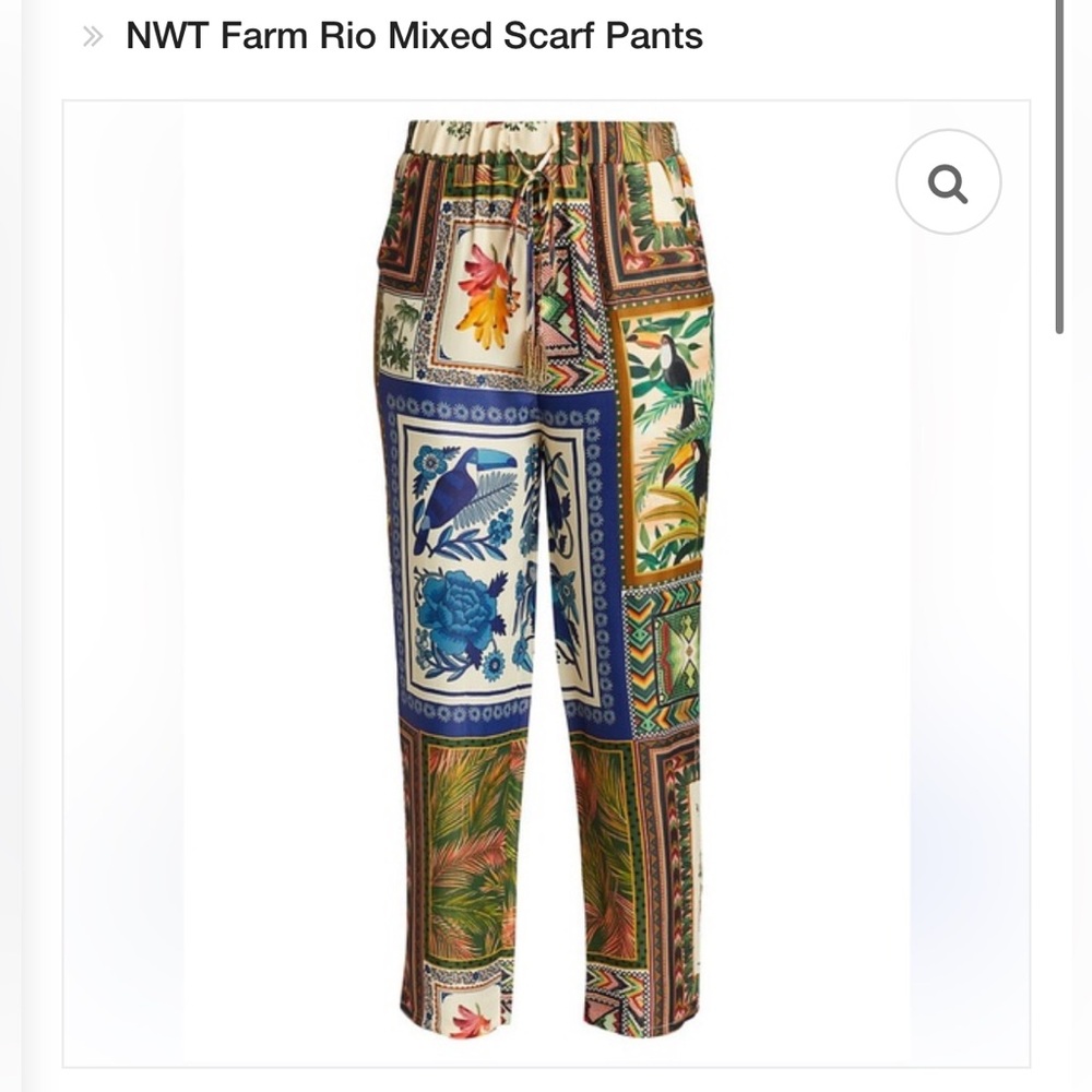 Farm Rio Multi Colored Mixed Scarf Pants - Picture 7 of 7
